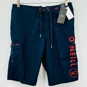 O'NEILL Surf Tie Solid 2.0 Boardshorts Midnight Mens Swimwear Size 30 NWT Blue